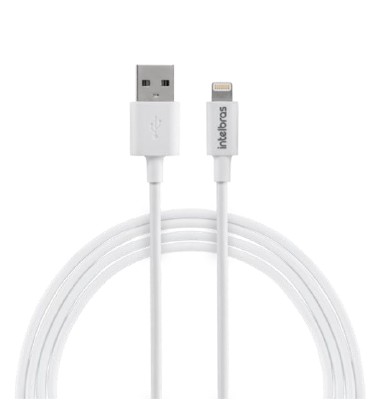 Foto do produto CABO USB - 1,2M PVC BRANCO - EUAL 12PB - USB / IPHONE 