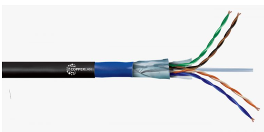 Foto do produto CABO LAN CAT6 F/UTP 4PX23 AWG DUPLA CAPA BLINDADO (305 MT) - CINZA 