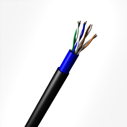 Foto do produto CABO CAT5E UTP CMX 4P 24AWG - EXTERNO - DUPLA CAPA PRETO - 100M - MEGATRON 