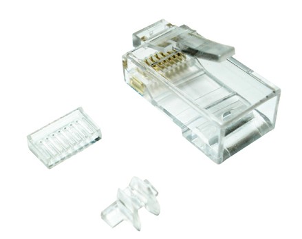 Foto do produto CONECTOR RJ45 CAT6 - 8X8 - PLUG - COM GUIAS - MACHO -(UNIDADE) 